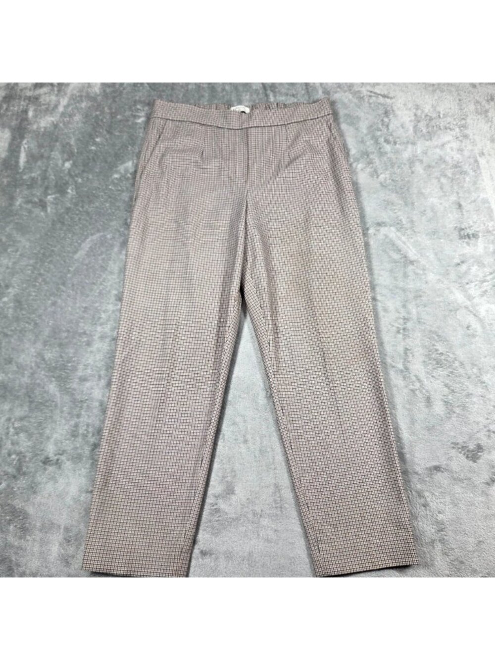 Aritzia Babaton Pants Womens 10 Tan Black Houndstooth Conan Preppy Office Crops